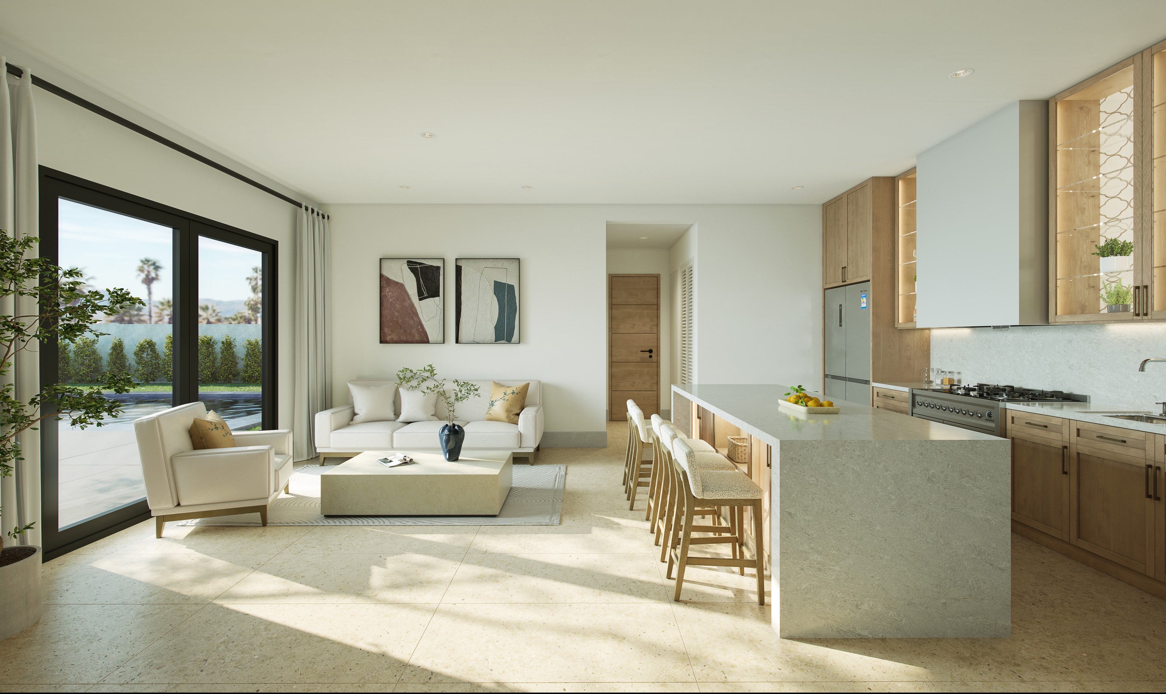 Open-plan casita living space